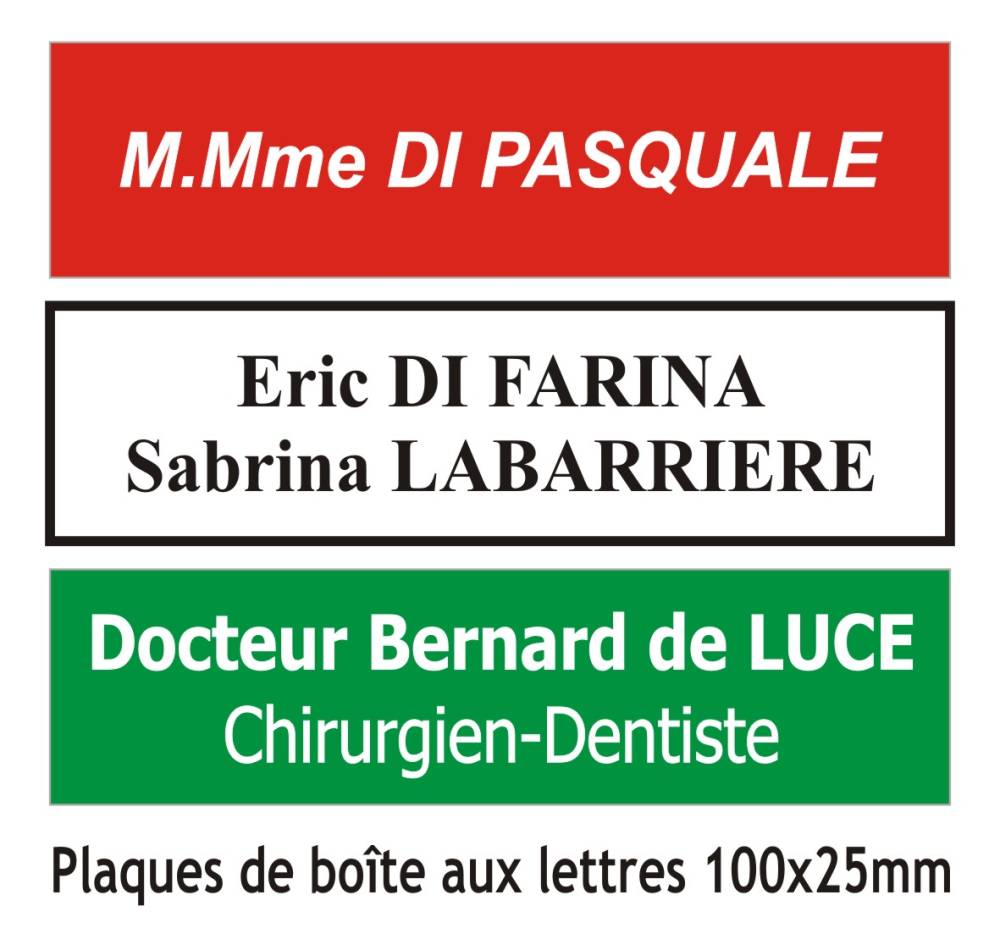 Réalisation exemple plaque boite aux lettres