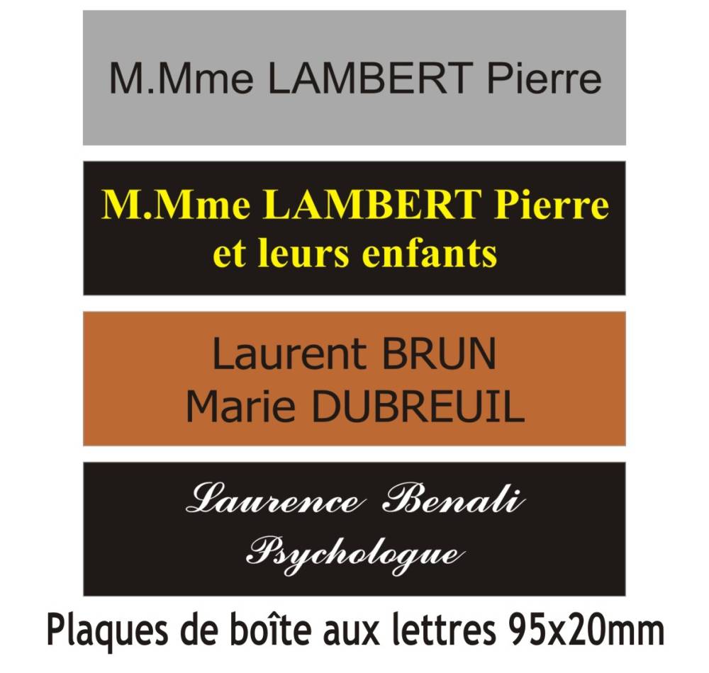 Réalisation plaque 95x20mm