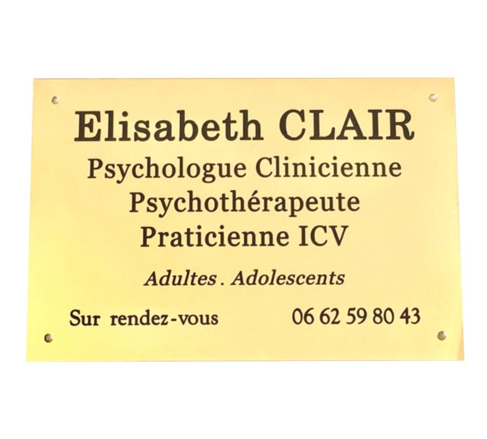 Réalisation plaque psychothérapeute