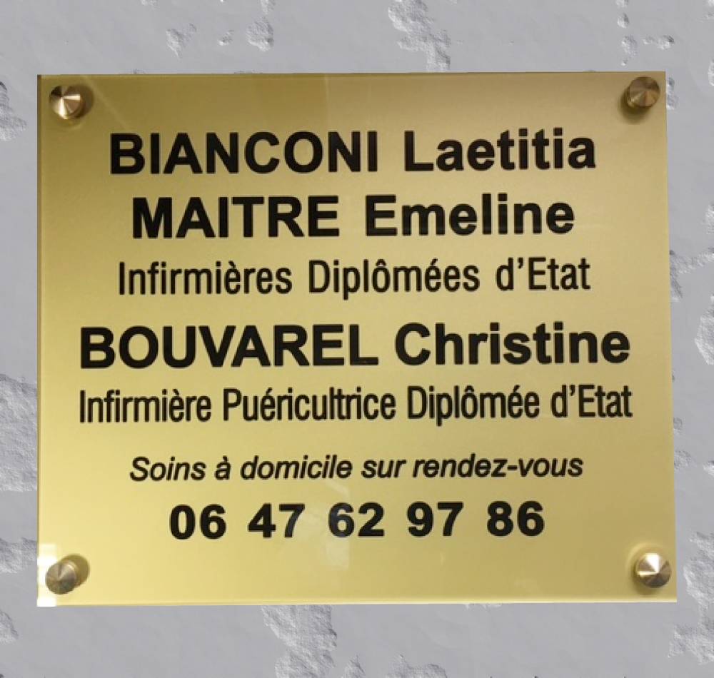 Réalisation plaque infirmière puéricultrice